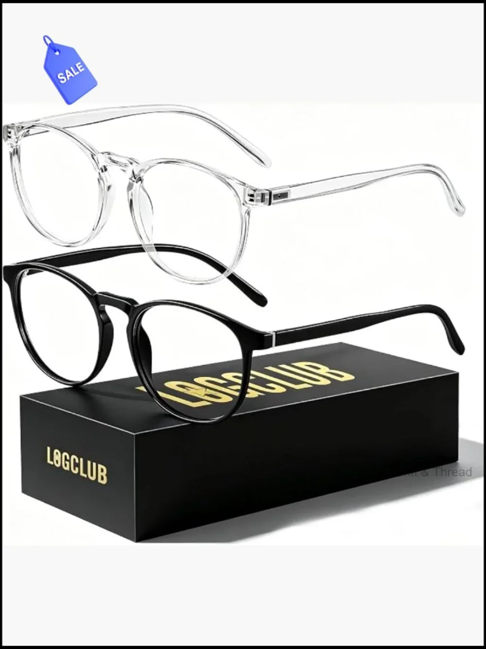 2 Pack Blue Light Glasses for Men Women Retro Round Computer Eyewear